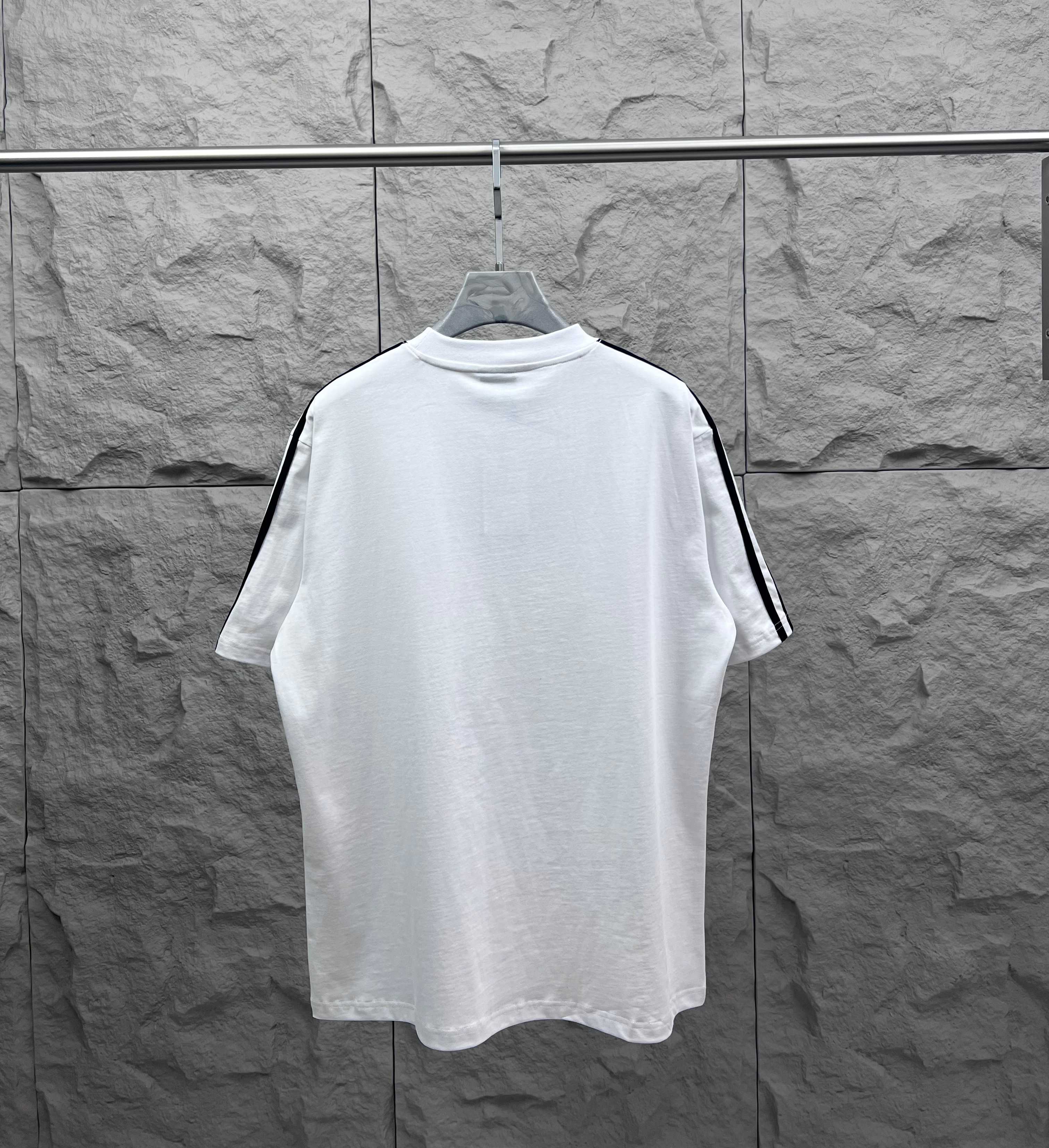 Balenciaga white short-sleeve T-shirt back view, plain crew neck