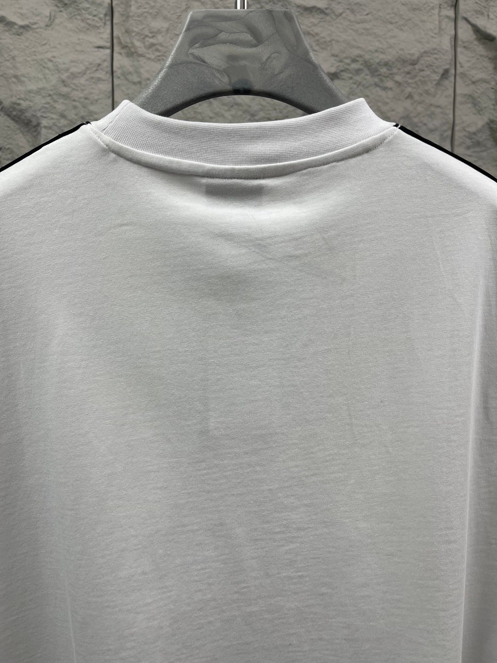 Balenciaga white short-sleeve T-shirt back view with crew neck, no visible logo