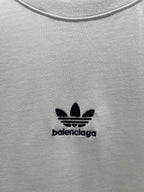 Balenciaga chest logo on white short-sleeve T-shirt