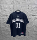 Balenciaga T-shirt in dark navy with “BALENCIAGA” and large “01” front print