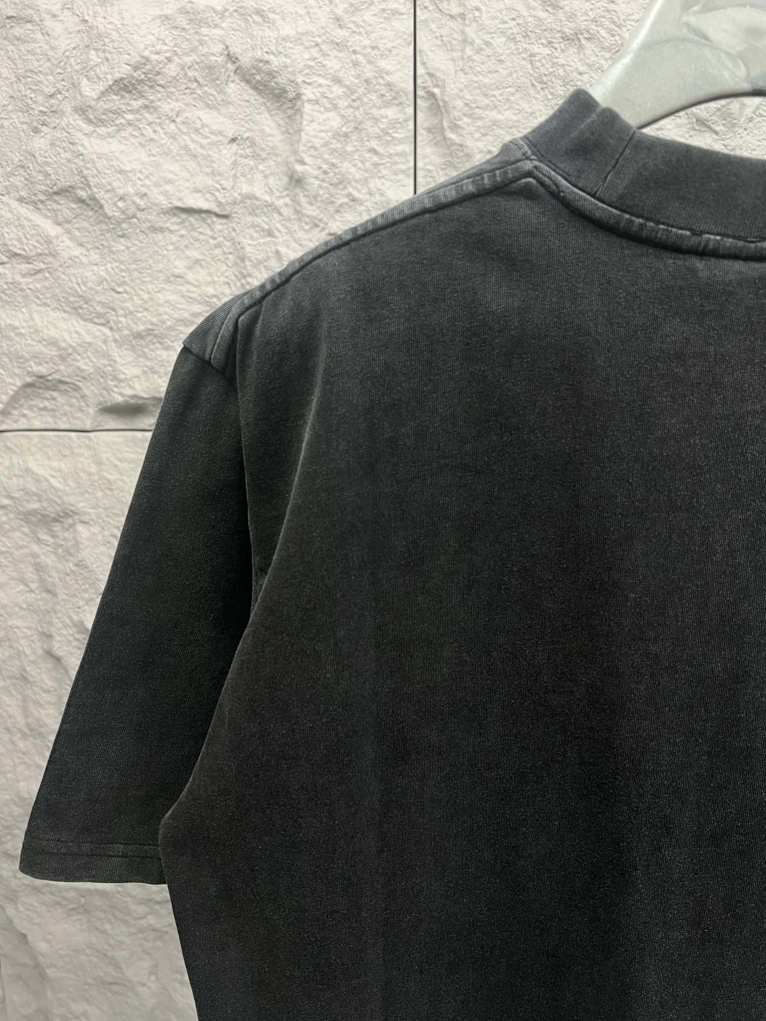 Balenciaga dark crewneck T-shirt plain back with subtle fabric texture
