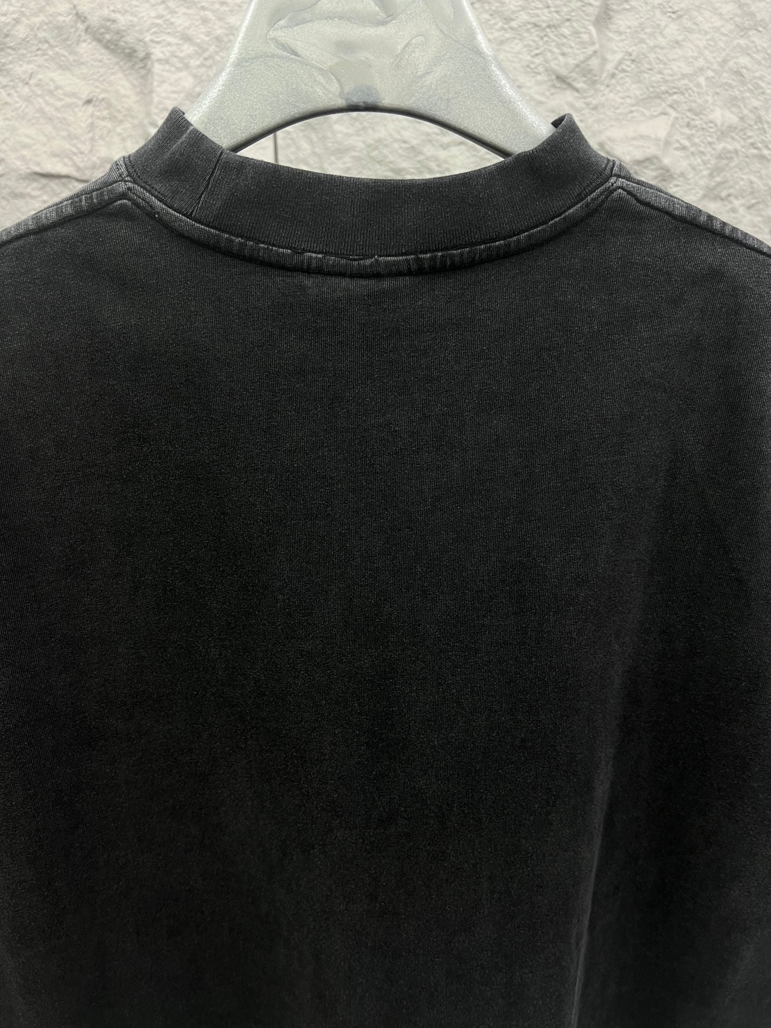 Balenciaga dark crewneck T-shirt collar and smooth plain front