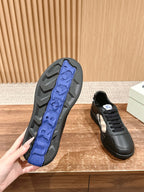Burberry sneaker outsole with blue tread and deep rubber grooves