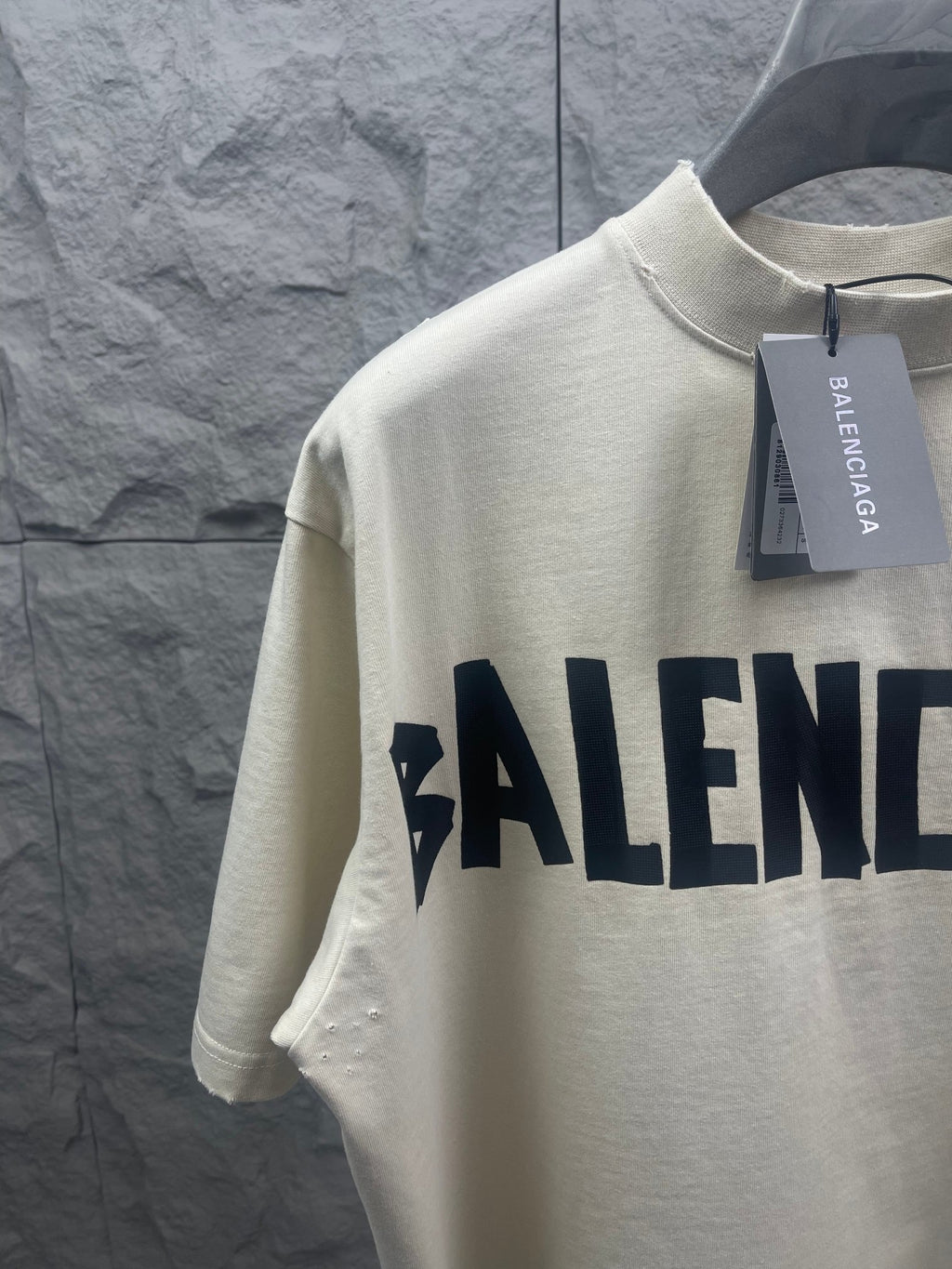 Balenciaga short-sleeve T-shirt with large back logo print and stud detail