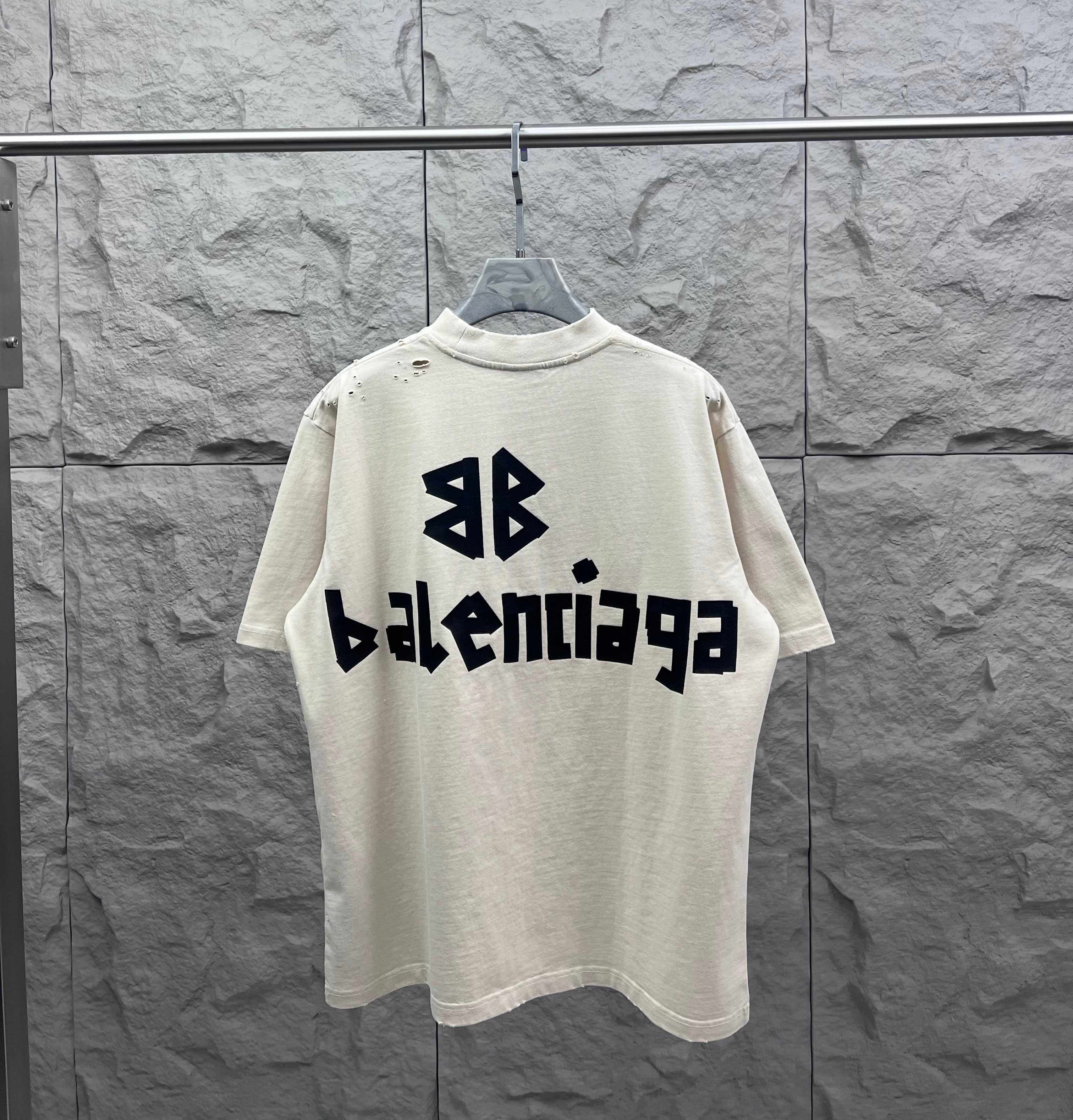 Balenciaga short-sleeve T-shirt in off-white with back logo graphic