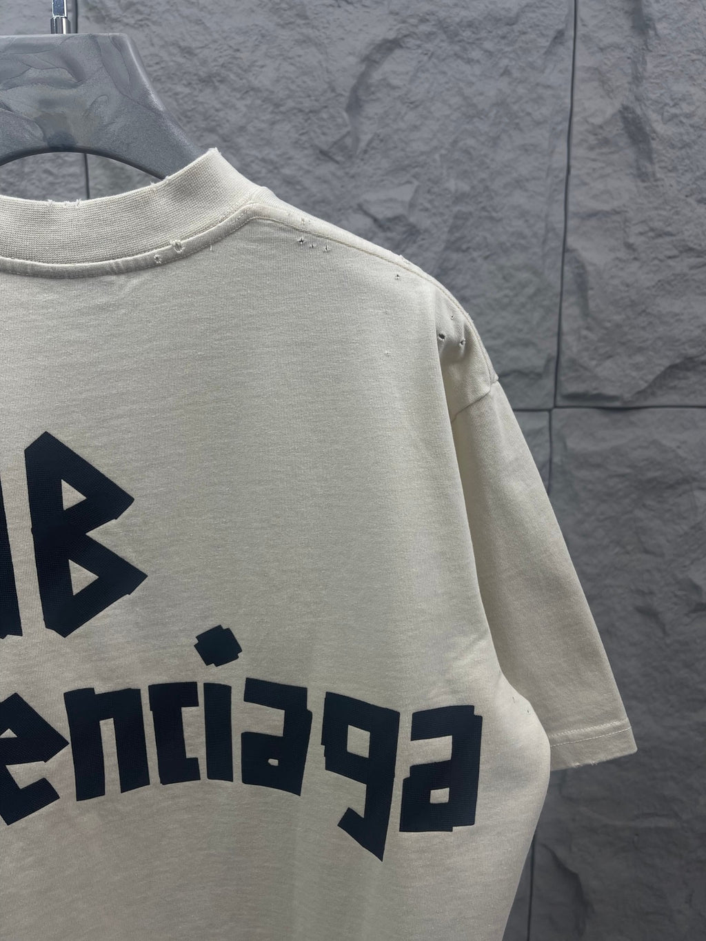 Balenciaga short-sleeve T-shirt sleeve graphic with small stud accents
