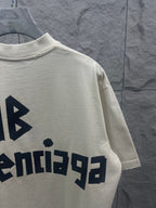 Balenciaga short-sleeve T-shirt sleeve graphic with small stud accents