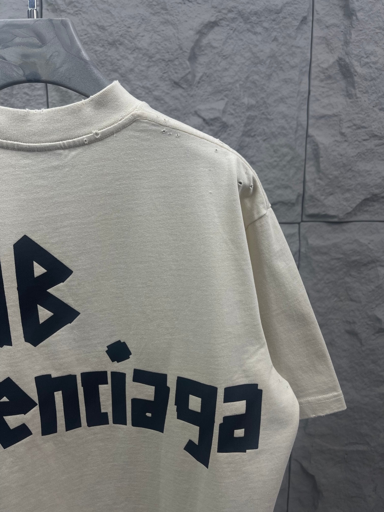 Balenciaga short-sleeve T-shirt sleeve graphic with small stud accents