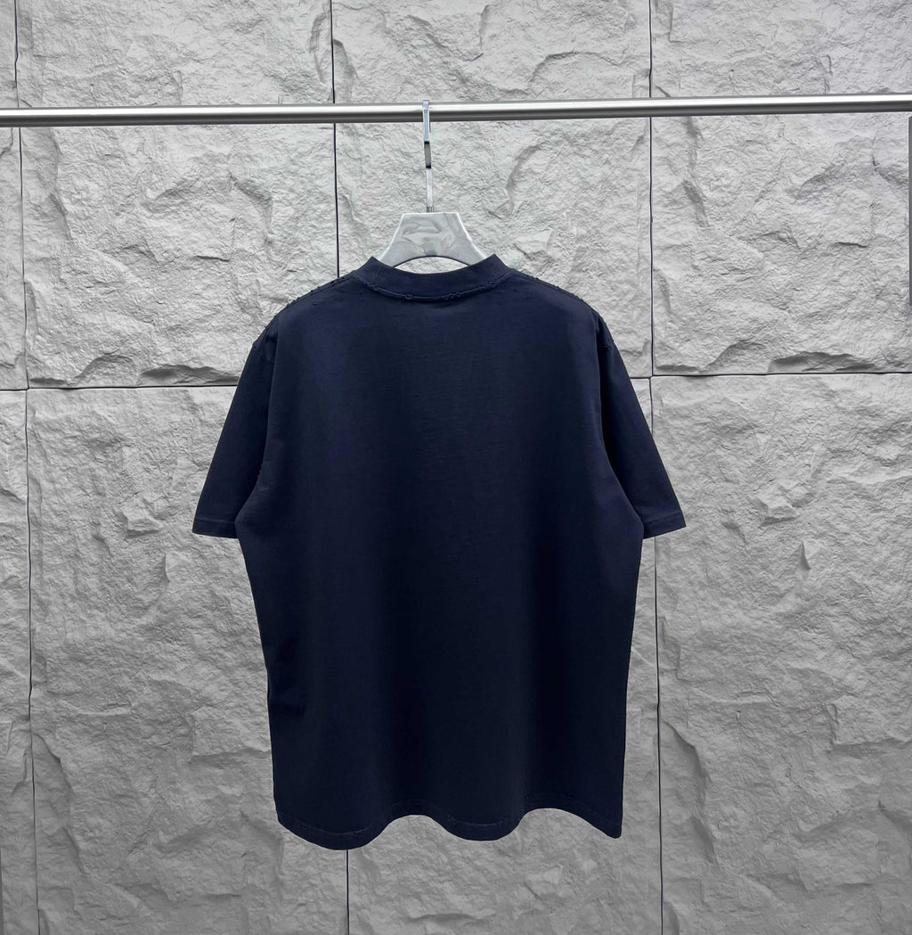 Balenciaga navy short-sleeve T-shirt, plain back