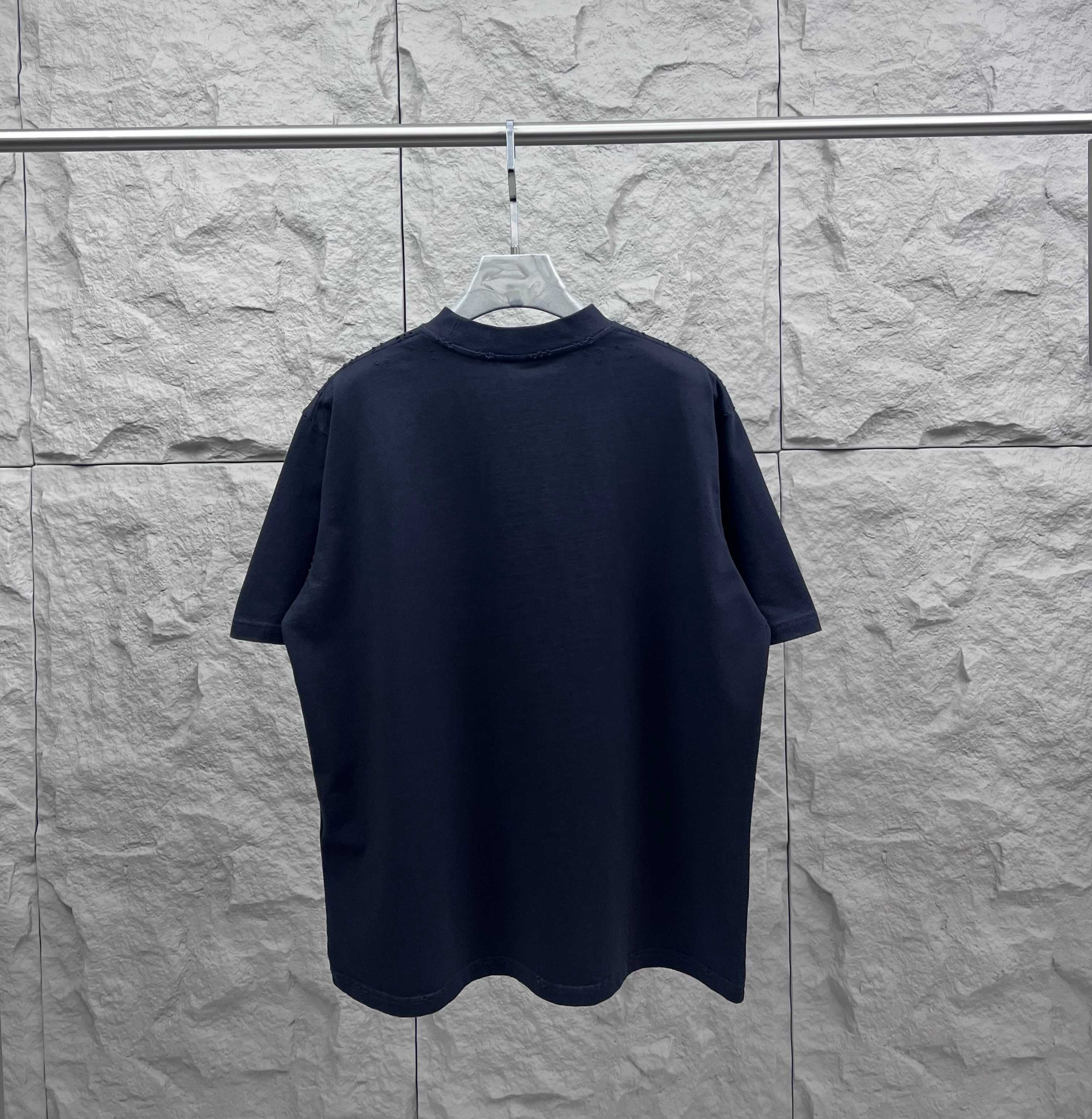 Balenciaga navy short-sleeve T-shirt, plain back