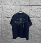 Balenciaga navy short-sleeve T-shirt with front logo graphic