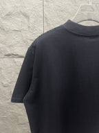 Balenciaga navy short-sleeve T-shirt upper back, plain