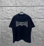 Black Balenciaga T-shirt with large front logo print and crew neck