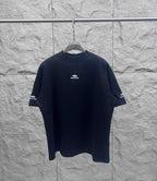 Black short-sleeve T-shirt with Balenciaga logo at chest