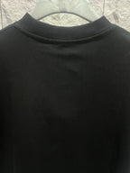Black short-sleeve T-shirt with ribbed crew neck, no visible logo