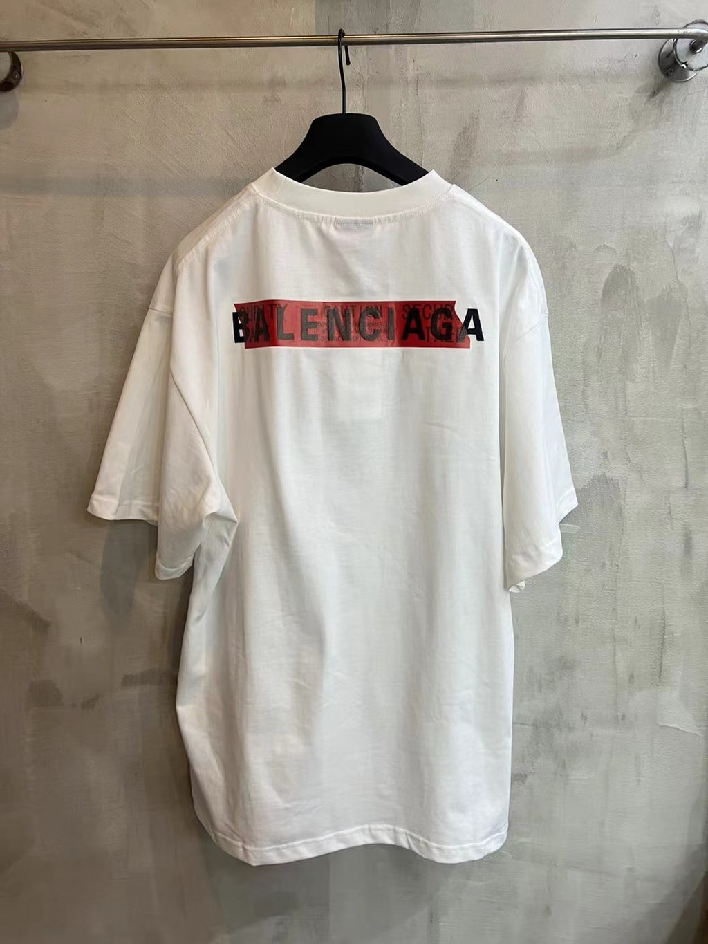 Balenciaga white T-shirt with large red BALENCIAGA chest print