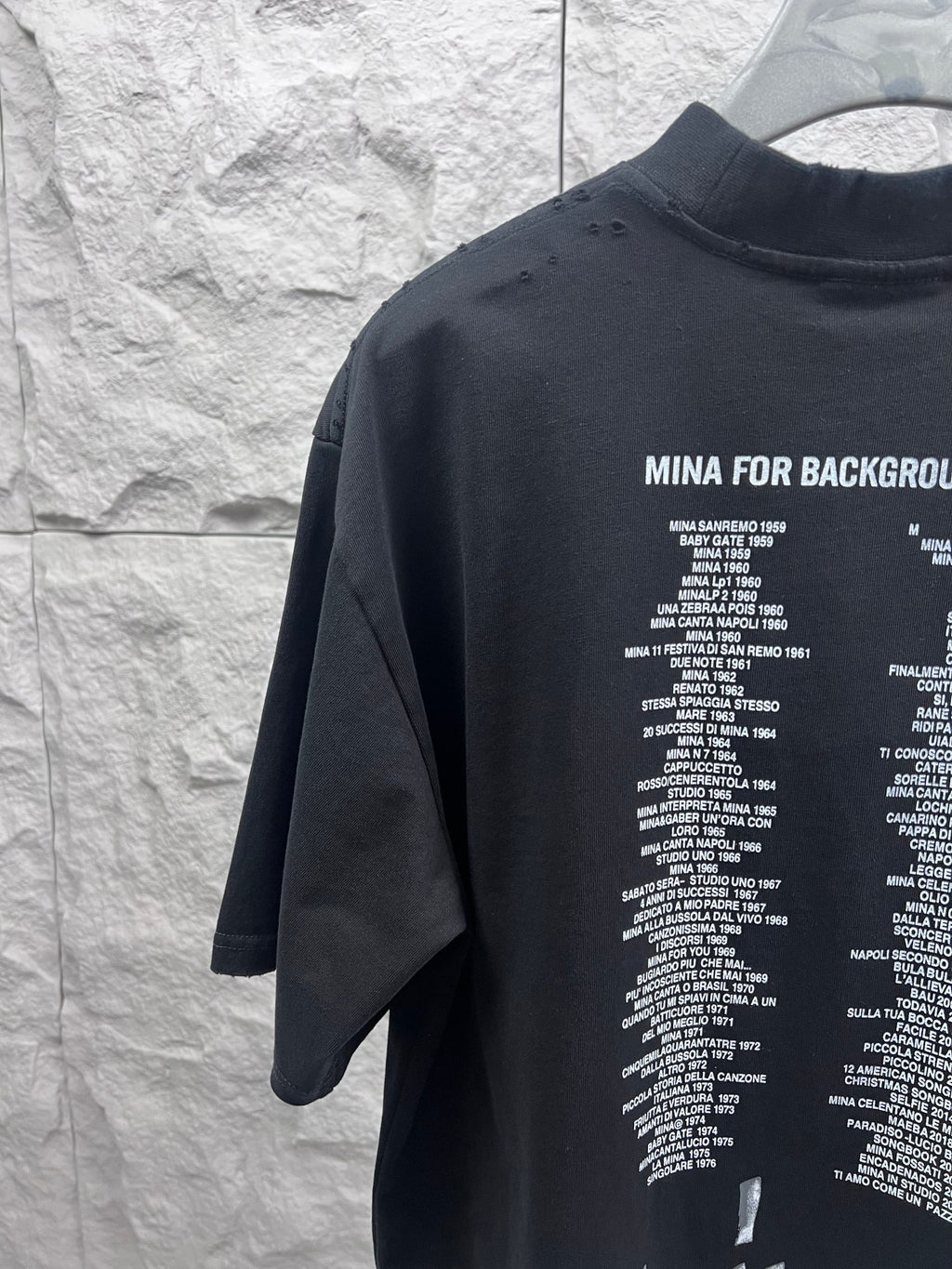 Balenciaga black T-shirt with printed back list text panel