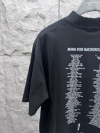 Balenciaga black T-shirt with printed back list text panel
