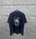 Balenciaga short-sleeve T-shirt in dark color with front graphic print and crew neckline