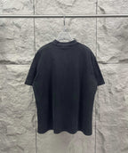 Balenciaga short-sleeve T-shirt, dark gray, crew neck, plain back view.