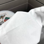 White Dior T-shirt fabric and stitching close-up