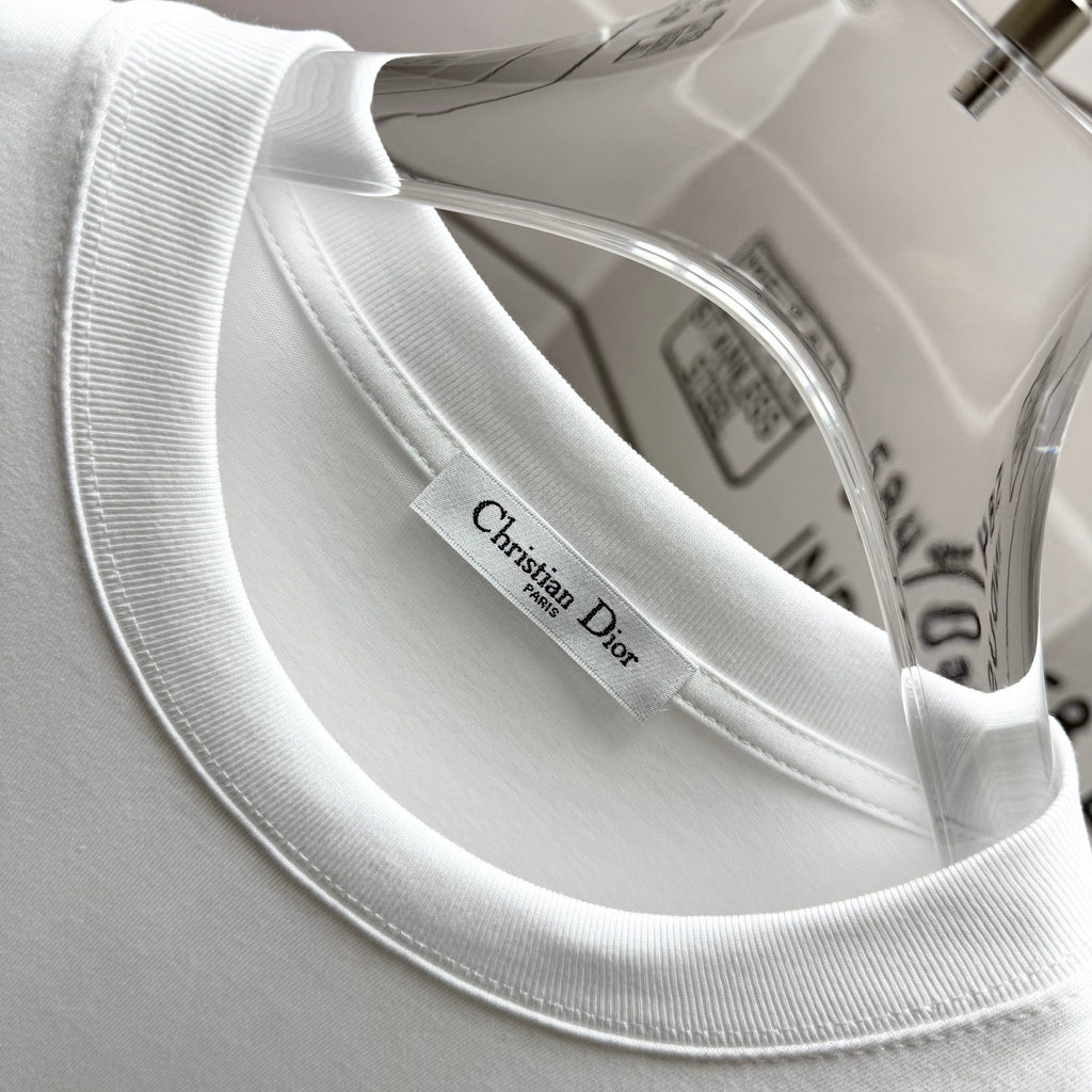 White Dior T-shirt crew neck with inside neck label