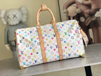 Louis Vuitton handbag front view with multicolor monogram canvas and leather trim