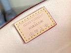 Louis Vuitton bag leather anniversary tag with printed text and floral print