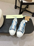 Burberry low-top sneakers in blue and white plaid with white laces