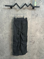 Ralph Lauren cargo pants, dark gray, side view with relaxed legs and cargo pockets