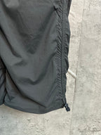 Ralph Lauren cargo pants, dark gray, close-up of zip pocket and seam stitching