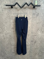 Ralph Lauren navy athletic pants, front view with small waist logo