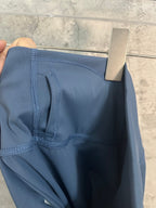 Blue leggings fabric with stitched seams and gusset