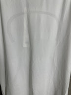 White crew-neck T-shirt front with subtle textured fabric