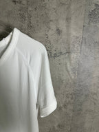 White T-shirt with short sleeves, ribbed hem, and side seam detail