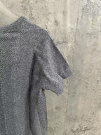 Kids gray heather T-shirt back view with gathered shoulder and short sleeves