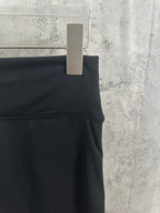 Black pants back waist with stitched waistband and belt loop