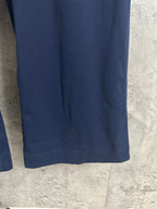Navy wide-leg trousers with straight leg hem