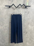Ralph Lauren navy wide-leg pants with drawstring waist and side pockets