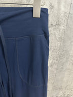 Navy pants with front pocket and angled side seam detail
