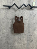 Ralph Lauren brown sleeveless tank top, scoop neckline and ribbed trim