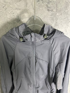 Ralph Lauren hooded jacket, gray, zip-front with high collar and hood details