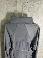 Ralph Lauren gray hooded jacket back view with high stand collar