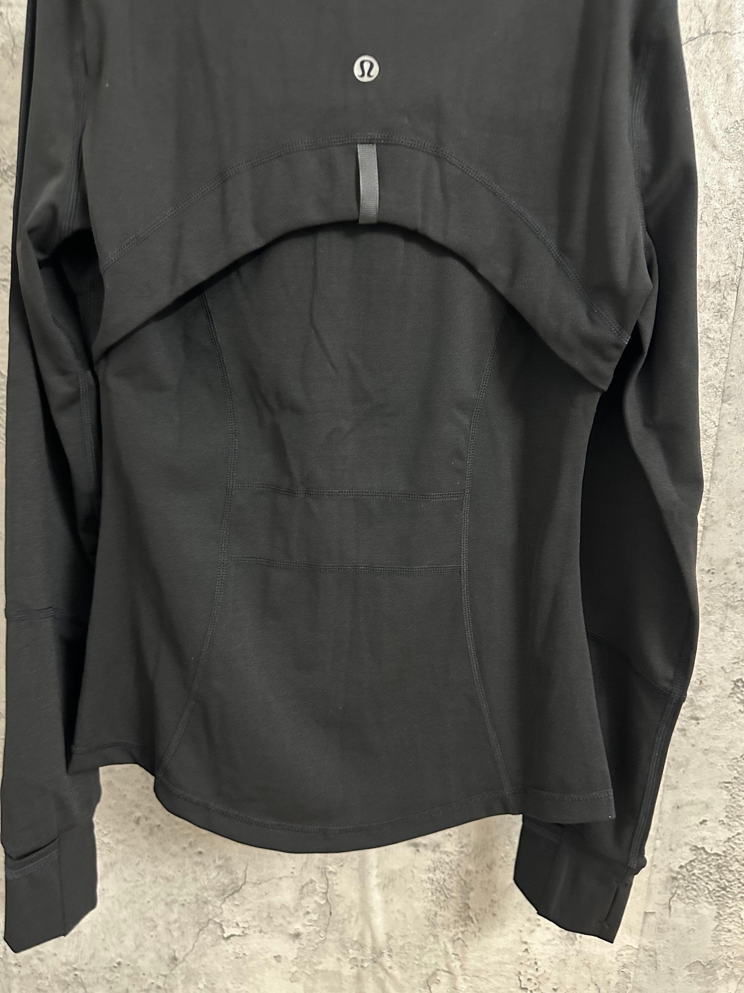 Ralph Lauren zip-up jacket back hem and curved yoke seam, long sleeves