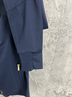 Ralph Lauren navy jacket sleeve and cuff with small zipper pocket detail