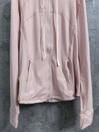Ralph Lauren pink full-zip jacket with front zip pockets and elastic cuffs
