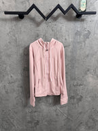 Ralph Lauren pink hooded zip jacket with drawstring, front pockets