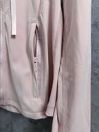 Ralph Lauren pink jacket with exposed zipper and zip pocket on chest panel
