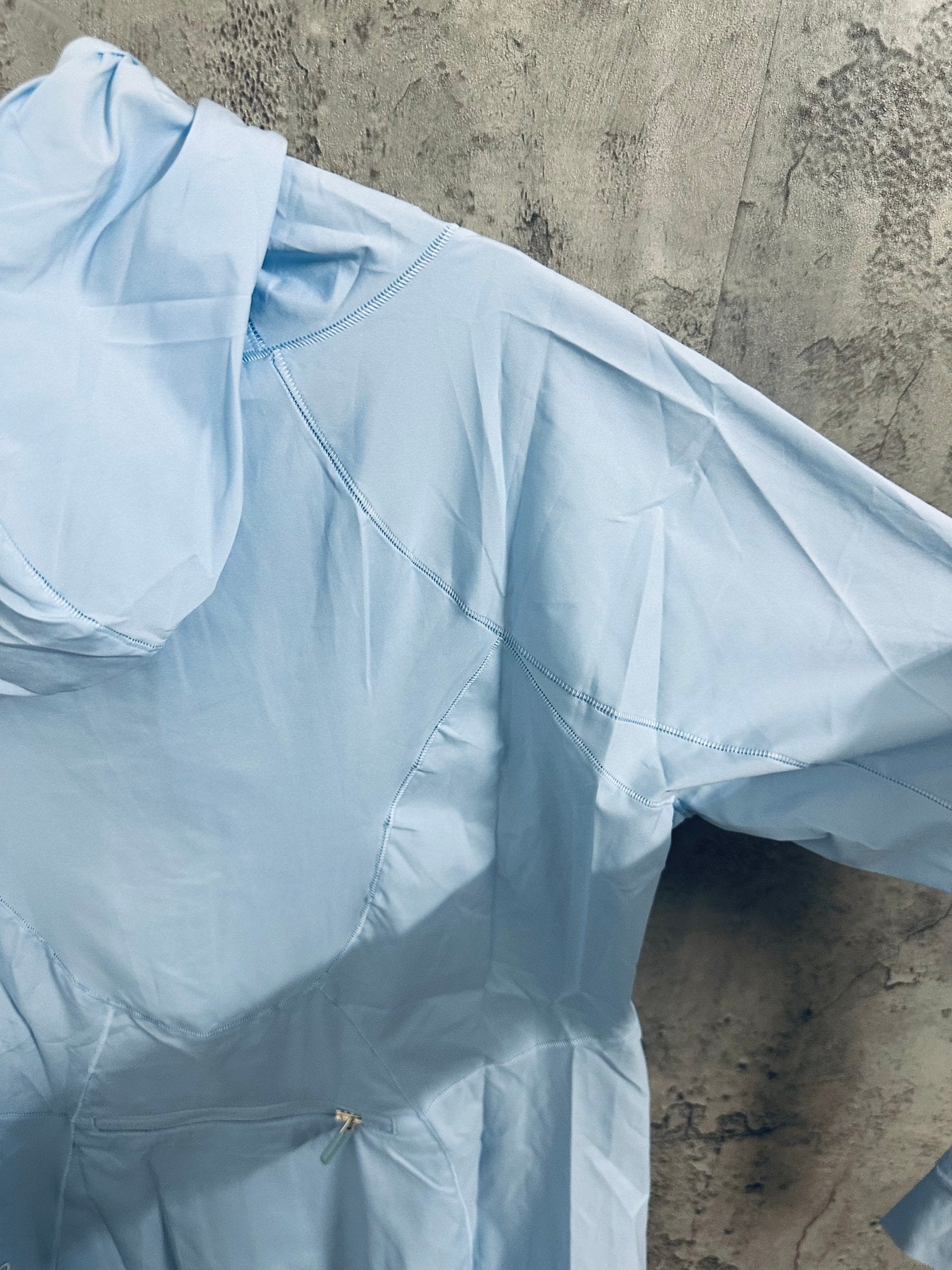 Ralph Lauren hooded jacket in light blue, sleeve and hood detail