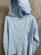 Ralph Lauren hooded jacket in light blue, back view with drawcord hem
